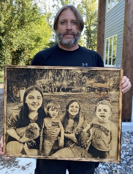 Custom 24" Wood Photo Engraving – Preserve Your Memories in Wood
