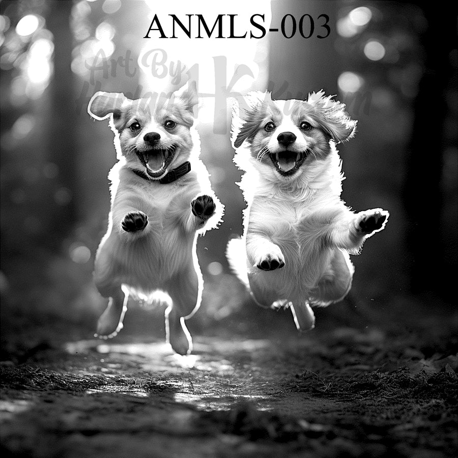 "Paws in the Air – Pure Puppy Joy" SKU: ANMLS-003