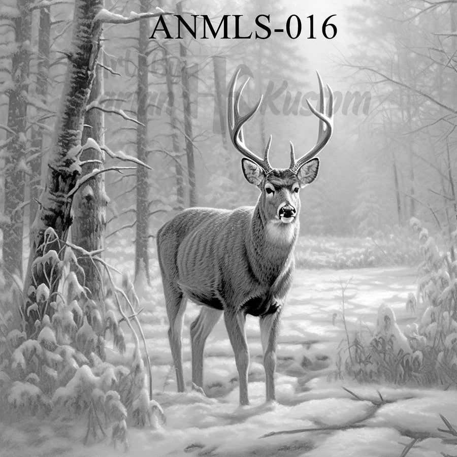 "Winter Watch – Snow Buck Silence" SKU: ANMLS-016