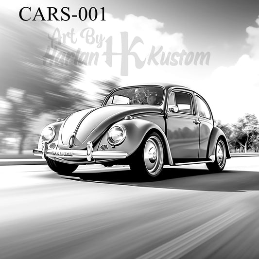 Harlan Kustom: 10"x10" Laser-Etched Cars Art Collection