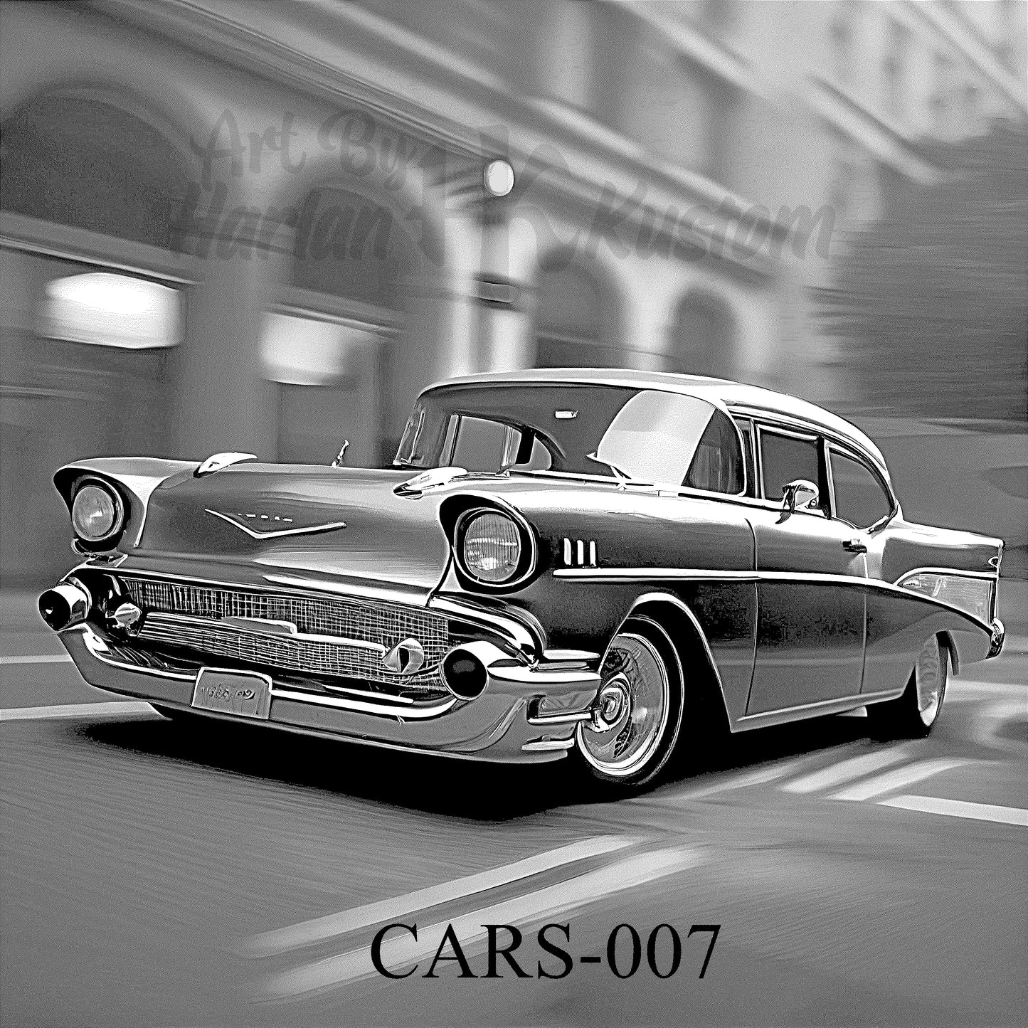 Harlan Kustom: 10"x10" Laser-Etched Cars Art Collection