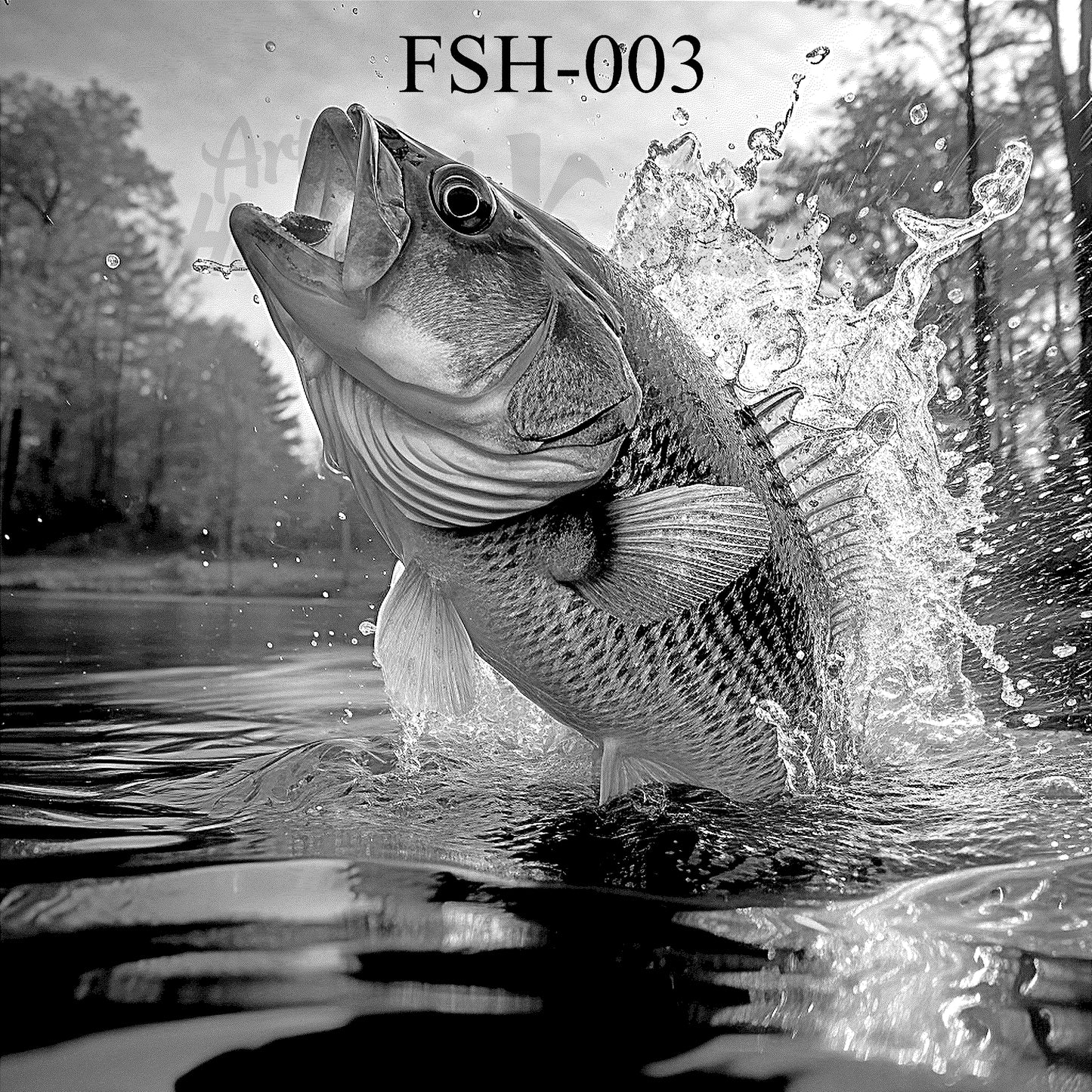 Harlan Kustom: 10"x10" Laser-Etched Wood Fish/Fishing Art Collection