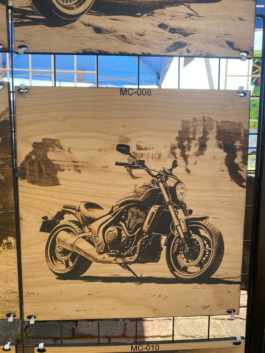 "Sandstorm Steel – Desert Power Motorcycle Art" SKU: MC-008
