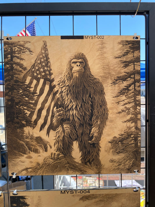 “Liberty in the Forest – The Patriotic Sasquatch” SKU: MYST-002