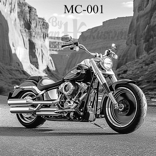 Harlan Kustom: 10"x10" Laser-Etched Motorcycle Art Collection