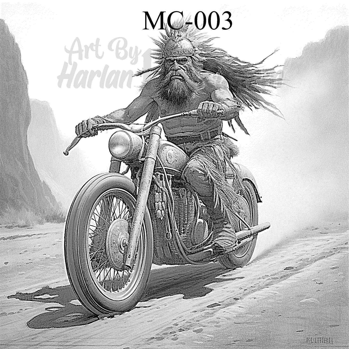 Harlan Kustom: 10"x10" Laser-Etched Motorcycle Art Collection