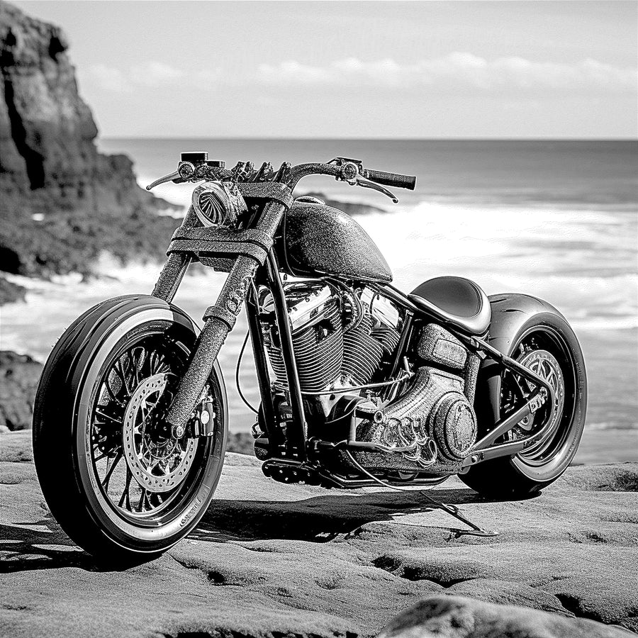 "Beachside Bobber – Coastal Cruiser Art" SKU: MC-006